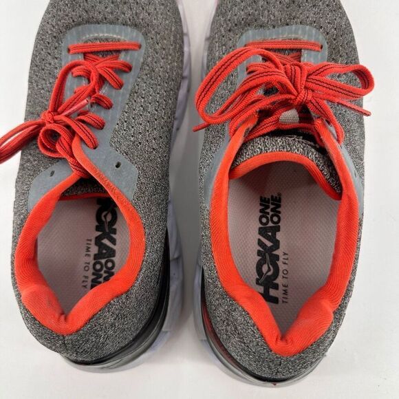 Hoka One One Elevon Women's Lightweight Lace Up Running Shoes Gray Orange Size 9 - Picture 7 of 12